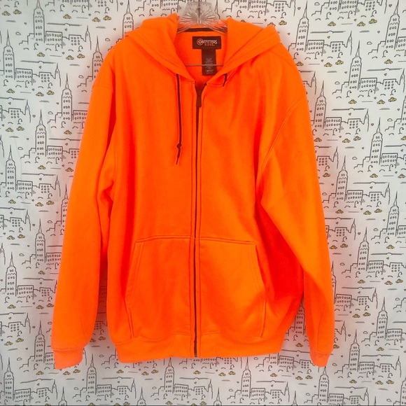 hunter orange zip hoodie